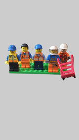 Bunte Tüte mit diesen 5 Minifiguren "Arbeiter" aus dem Bereich City cty129