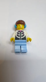 NEU weibliche Minifigur mit Kopfhörern, doppeltes Gesicht