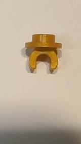 NEU 1 x 1 Platte, rund, mit Clip an der Unterseite pearlgold