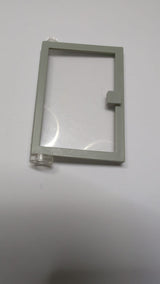 1x4x5 Tür links mit festem, transparentem Glas hellgrau