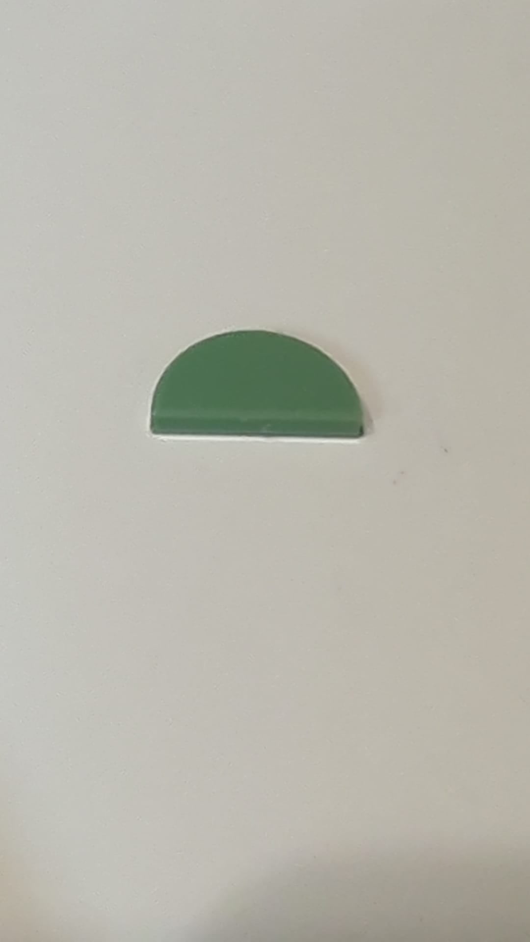 NEU 1 x 2 Fliese, rund (Halbkreis) sandgrün