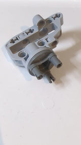 Technic, Lenkportalachse, Gehäuse mit dunkelblaugrauer Radnabe 3 Stifte rund "92908 / 92909"  neuhellgrau