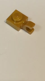 1x1 Platte mit offenem O-Clip horizontal pearlgold