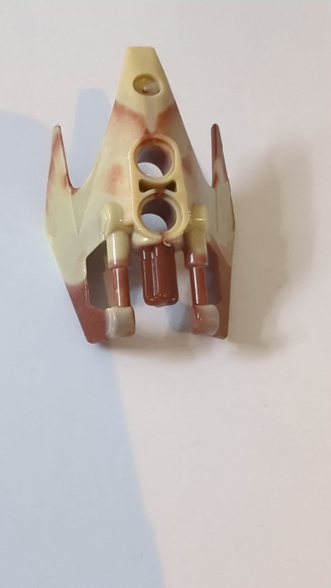Bionicle-Schulterschutz, Vorox mit marmoriertem rotbraunem Muster beige tan