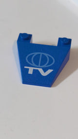 4x4 Keil konisch ohne Bolzenkerben mit TV Globe-Logomuster blau