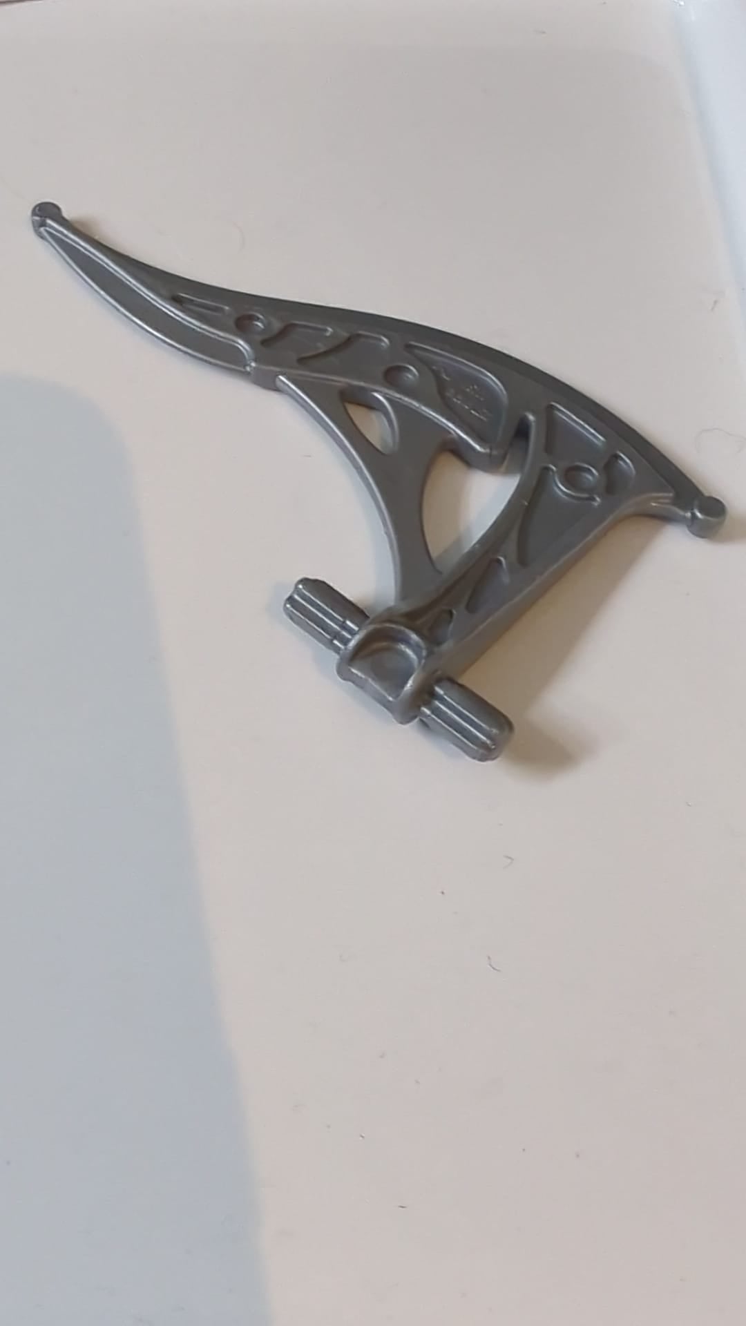 Hero Factory Waffe, Klinge Elaborate mit 2 Achsen pearlsilber