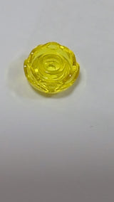 NEU Runde Pflanzenblume mit 2 Schichten „Pfingstrosenrose“ mit offenem Stift und kleinem Nadelloch transparent gelb