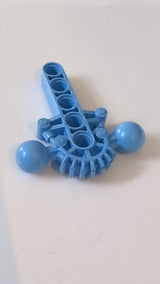 Bionicle-Hüfte/Unterkörper mit 2 Kugelgelenken und 7-Zahn-Halbzahnrad mittelblau