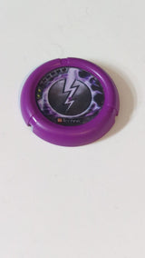 Wurfscheibe Disk mit Throwbot-Electro-/Slizer-Energy-Symbol (2 Punkte), LEGO-Technic-Logo und Blitzemblem-Muster purple