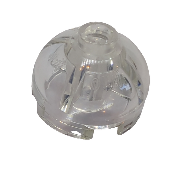 NEU Brick, Round 2 x 2 Dome Top with Bottom Axle Holder - Hollow Stud transparent weiss trans-clear