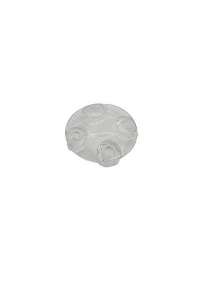 NEU Plate, Round 2 x 2 with Rounded Bottom (Boat Stud) transparent weiss trans-clear