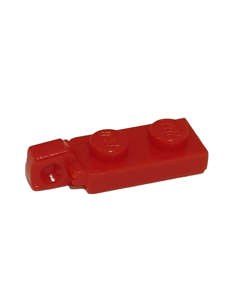 NEU Hinge Plate 1 x 2 Locking with 1 Finger on End without Bottom Groove rot red