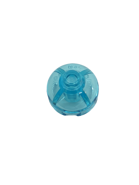 NEU Brick, Round 2 x 2 Dome Top with Bottom Axle Holder - Hollow Stud transparent hellblau trans-light blue