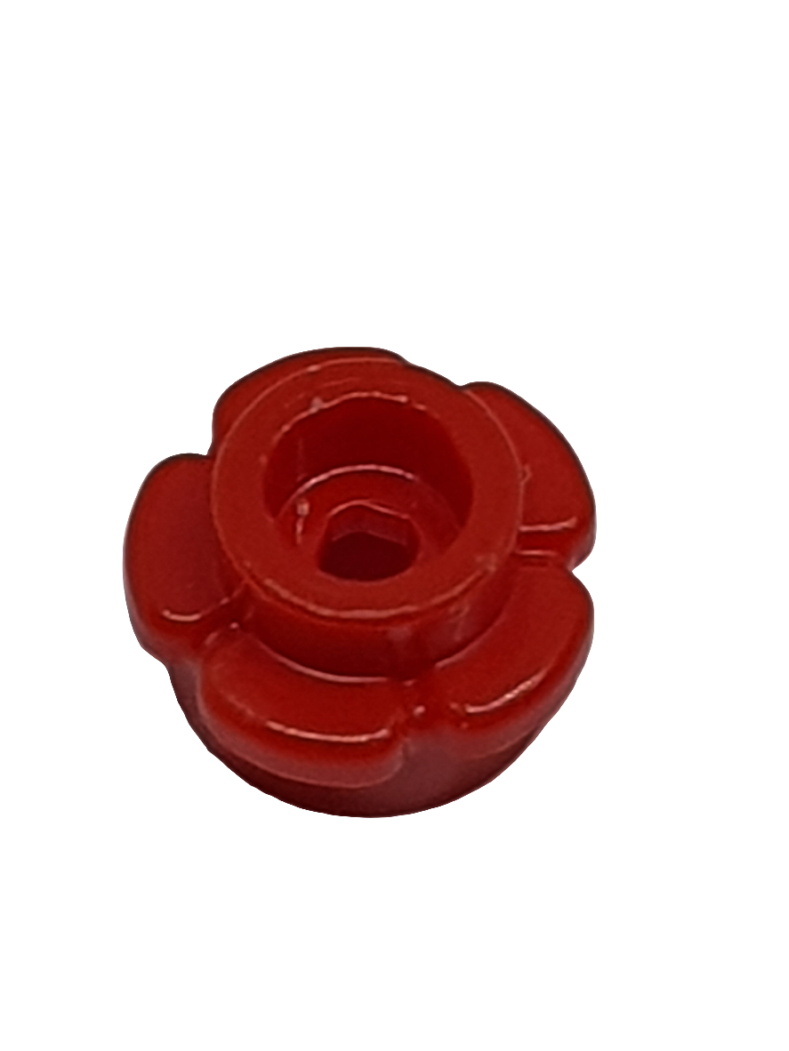 NEU Plate, Round 1 x 1 with Flower Edge &#40;5 Petals&#41; rot red