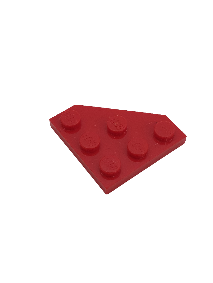 NEU Keilplatte 3 x 3 Ecke abgeschnitten rot