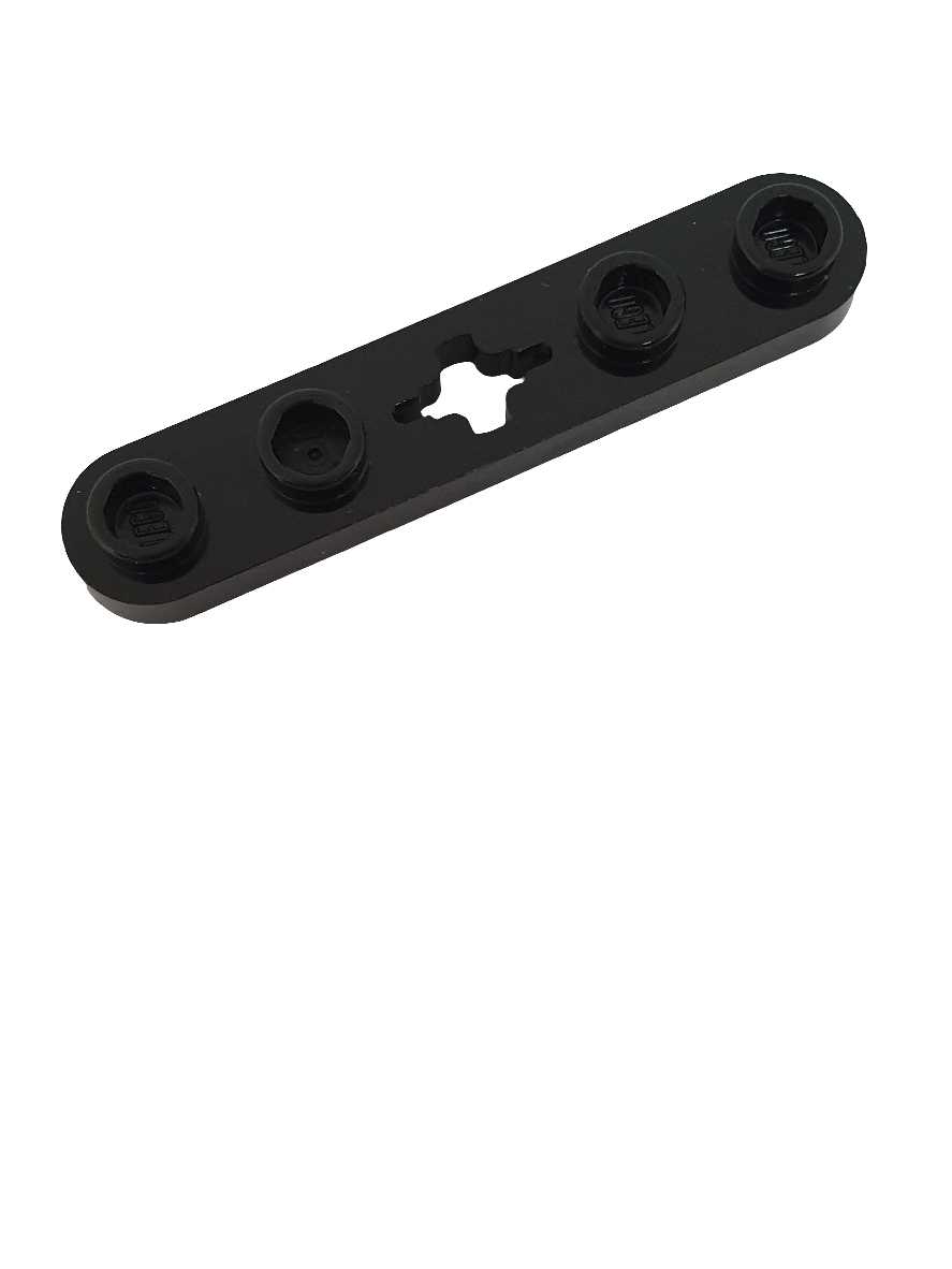 NEU Technic, Plate 1 x 5 with Smooth Ends, 4 Studs and Center Axle Hole schwarz black