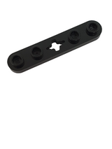 NEU Technic, Plate 1 x 5 with Smooth Ends, 4 Studs and Center Axle Hole schwarz black