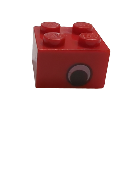 2x2 Stein bedruckt mit Auge beidseitig rot