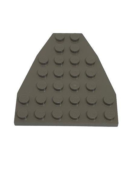 6x7 Flügelplatte/Boots-Bogen-Platte ohne Noppenkerben altdunkelgrau dark gray