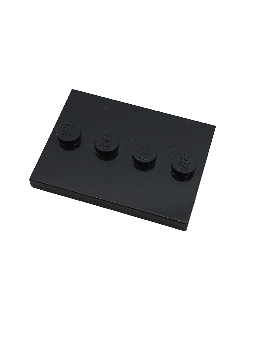 NEU Fliese modifiziert 3 x 4 mit 4 Noppen in der Mitte schwarz