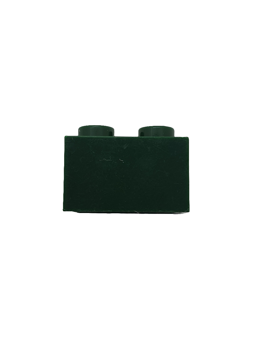 NEU Stein 1 x 2 dunkelgrün
