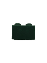NEU Stein 1 x 2 dunkelgrün
