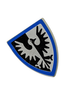 Schild bedruckt Triangular with Black and White Falcon with Blue Border Pattern althellgrau light gray