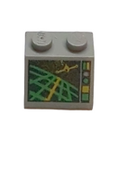 2x2 Dachstein 45° bedruckt mit Horizon Indicator Screen Pattern (Space Police II) althellgrau light gray