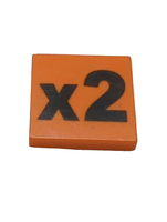 2x2 Fliese bedruckt with Black 'x2' Pattern orange orange