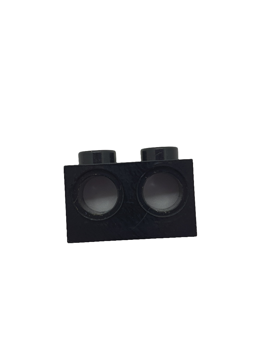 NEU Technik, Stein 1 x 2 mit Löchern schwarz