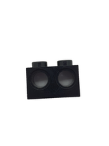 NEU Technik, Stein 1 x 2 mit Löchern schwarz