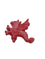 Helmschmuck mit Drache rot red