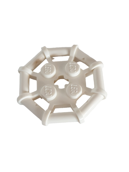 NEU Plate, Modified 2 x 2 with Bar Frame Octagonal, Reinforced, Completely Round Studs weiss white