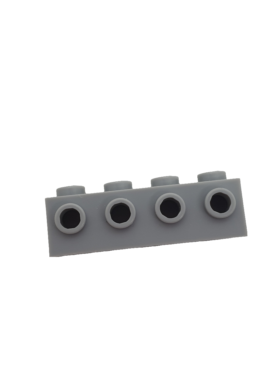 NEU Stein, modifiziert 1 x 4 mit Noppen an der Seite neuhellgrau