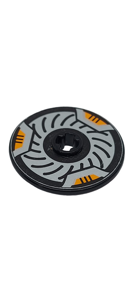 3x3 Technik Scheibe beklebt with Disk Brake Orange Caliper Pattern (Sticker) - Set 8516 schwarz black