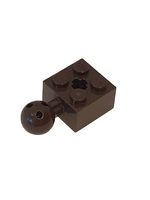 2x2 Technik modifizierter Stein mit Ball (mit 6 Löchern) und Kreuzloch dunkelbraun dark brown