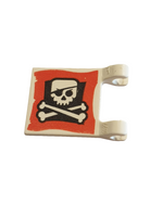 2x2 Fahne Flagge Banner mit 2 Clips bedruckt beidseitig with Skull and Crossbones (Eyepatch) Pattern