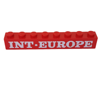 1x8 Stein bedruckt with 'INT-EUROPE' Serif Pattern (Set 123), rot