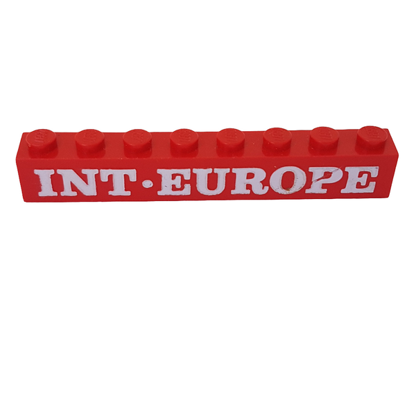 1x8 Stein bedruckt with 'INT-EUROPE' Serif Pattern (Set 123), rot