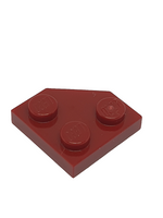 NEU Wedge, Plate 2 x 2  Cut Corner dunkelrot dark red