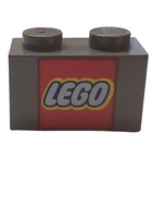 1x2 Stein bedruckt mit LEGO Logo Pattern altdunkelgrau