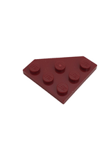 NEU Keilplatte 3 x 3 Ecke abgeschnitten dunkelrot