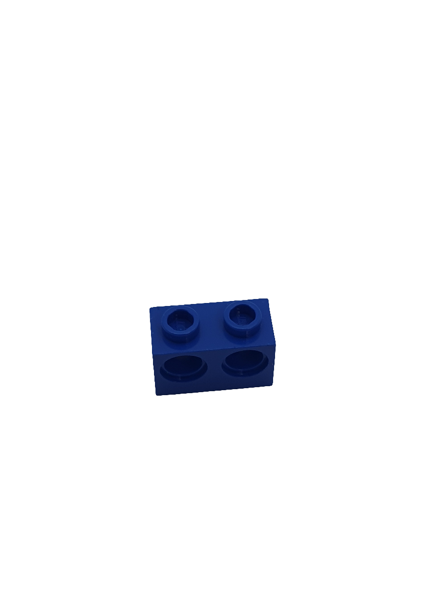 1x2 Technik Stein (2 Löcher) blau