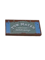 2x4 Fliese bedruckt mit 'TOW MATER Radiator Springs' on Light Blue and Sand Green Background Pattern neubraun