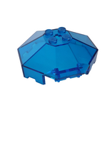 6x6x3 Windschutzscheibe Cockpit Ocktagonal mit Achsloch transparent dunkelblau trans dark blue