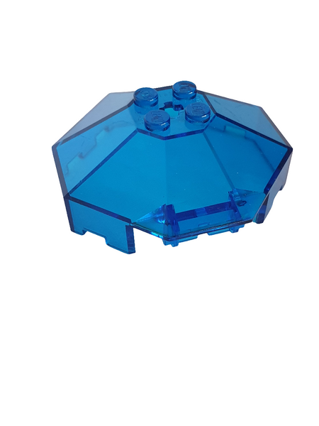 6x6x3 Windschutzscheibe Cockpit Ocktagonal mit Achsloch transparent dunkelblau trans dark blue