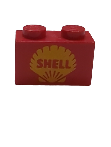 1x2 Stein bedruckt mit Shell Logo II Pattern rot red