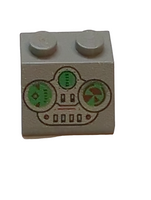 2x2 Dachstein 45° bedruckt mit Green and Light Gray Controls Pattern althellgrau light gray