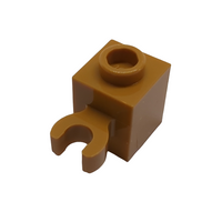 NEU Brick, Modified 1x1 with Open O Clip (Vertical Grip) - Hollow Stud nougat medium nougat