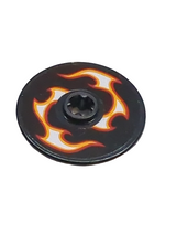 3x3 Technik Scheibe beklebt Red, Orange and White Flames Pattern Model Right Side (Sticker) - Set 42046 schwarz
